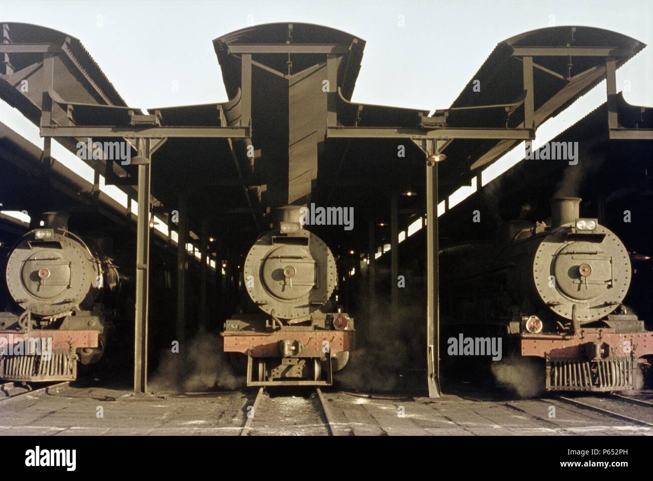 Motive Power depot atmosphere South Africa 1973 Stock Photo Alamy