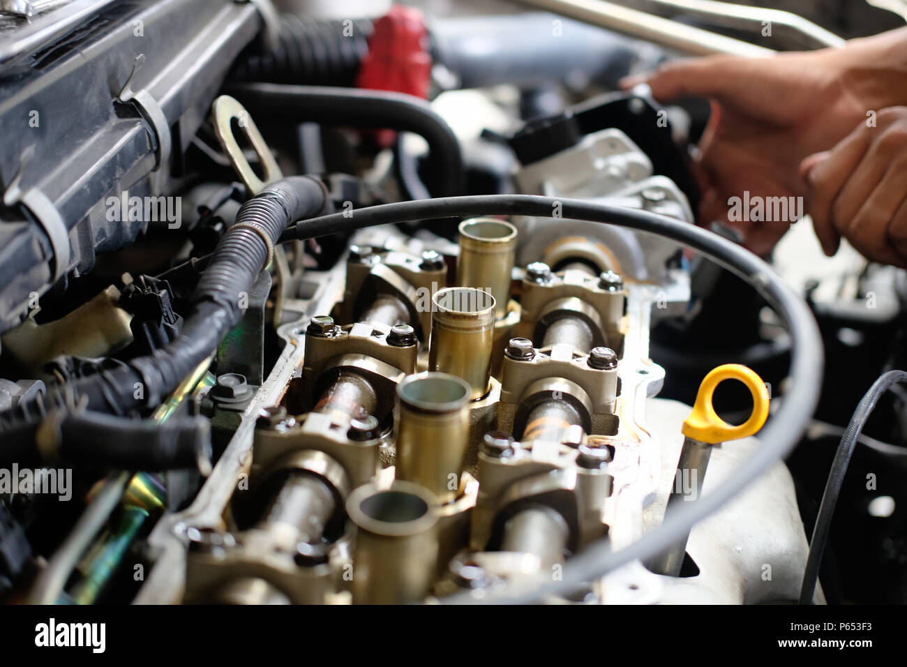 Selective Engine Valve with Mechanic fixing Stock Photo - Alamy