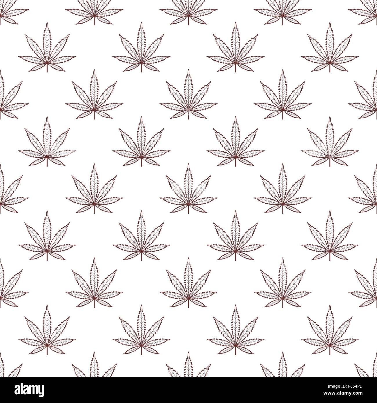 Seamless pattern with marijuana leaf. Cannabis background. Pattern can be used for fabric design, wallpaper, wrapping papers. Isolated vector illustra Stock Vector