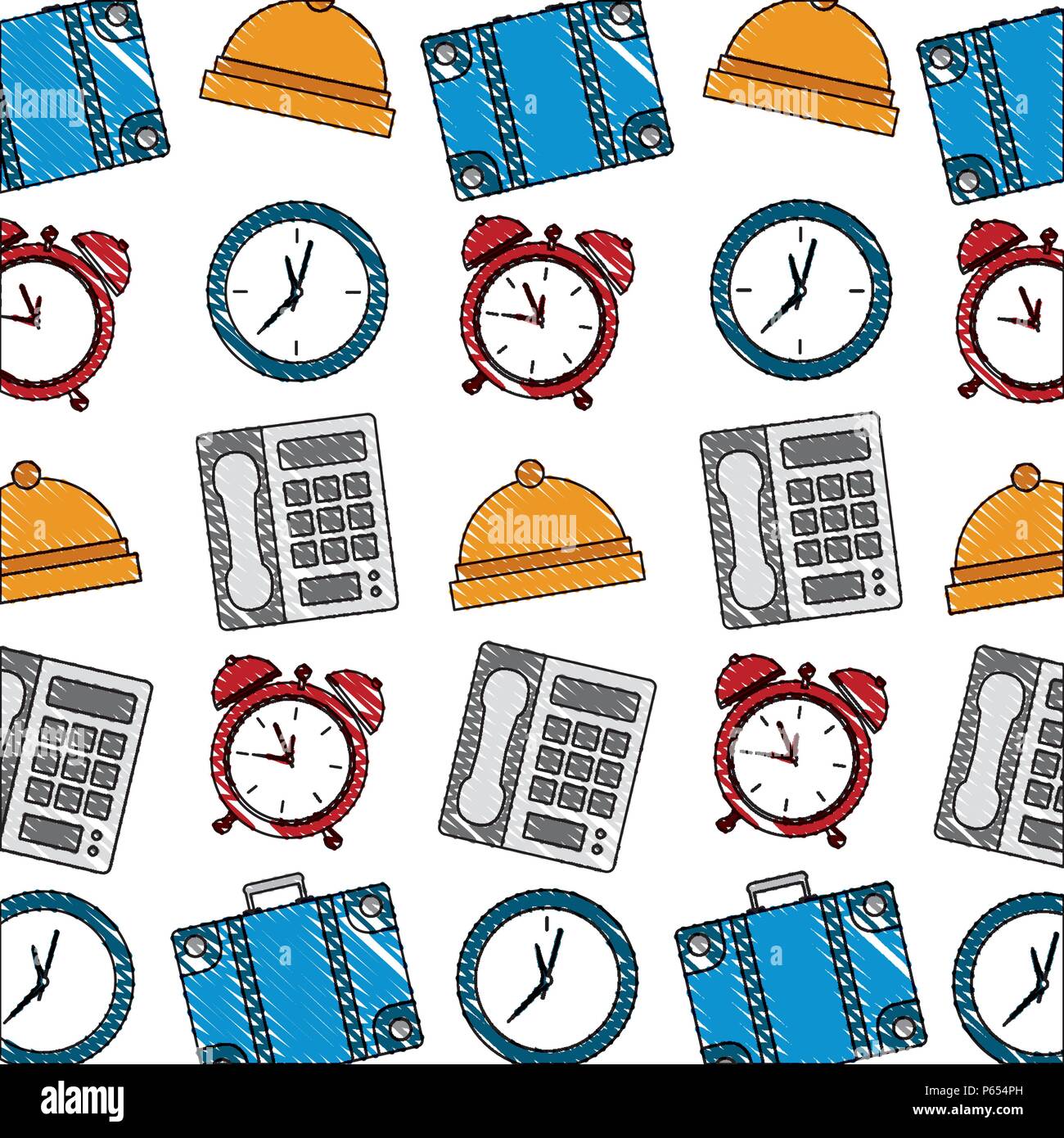 Telephone Ring Pattern Code digital telephone with ring hotel and objetos pattern Stock Vector ...