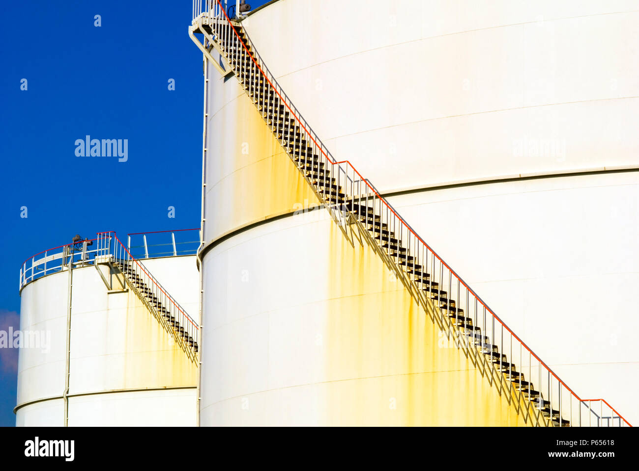 Fuel storage tanks at Trafford Park, Manchester, UK Stock Photo Alamy