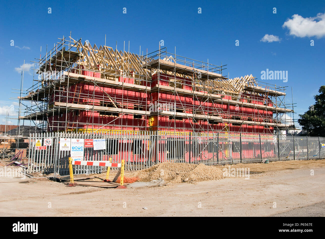 New housing development, Thelwall, Warrington, Cheshire, United Kingdom Stock Photo