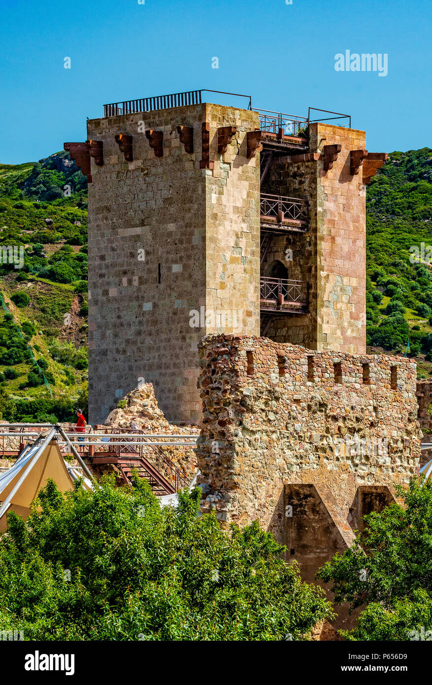 Italy Sardinia Bosa castle of the Serravalle or Malaspina Stock Photo