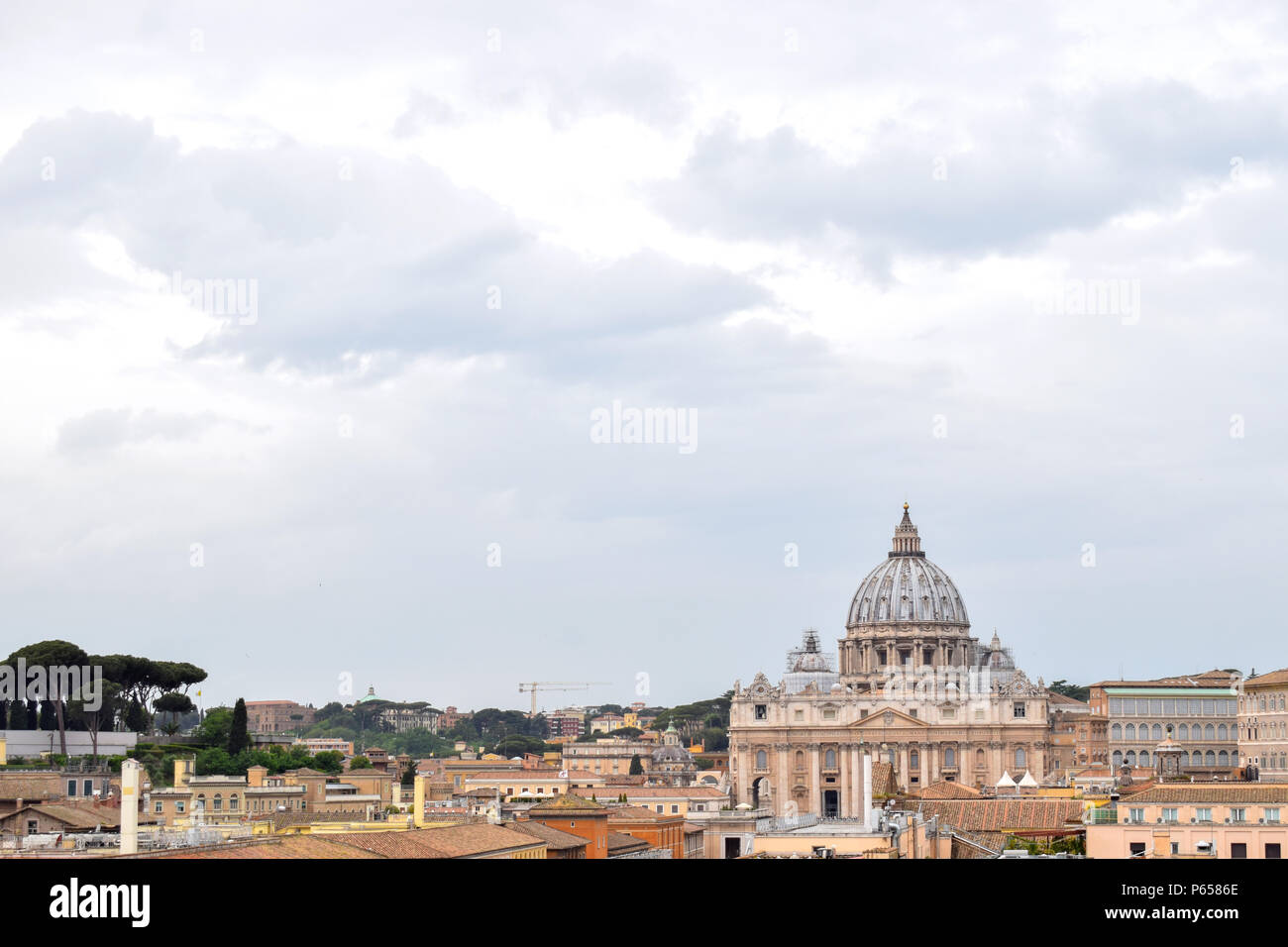 Landscape view of St. Peter's Basilica - Rome Italy Stock Photo - Alamy