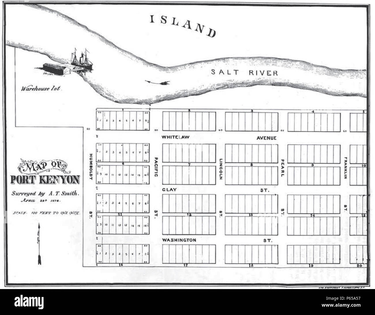1876 Port Kenyon Map Stock Photo Alamy