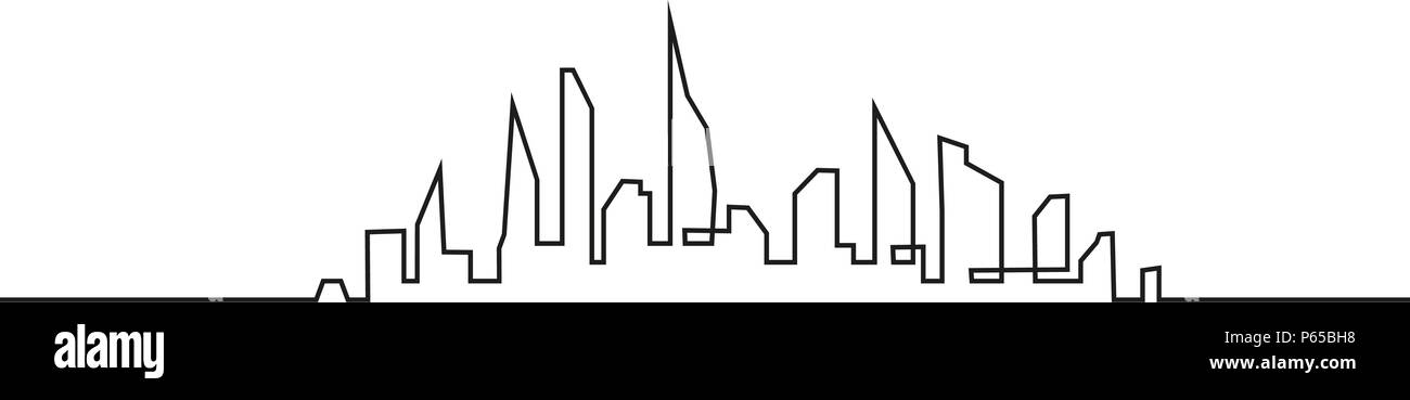 Silhouette of the city in a flat style. Modern urban landscape. Vector ...