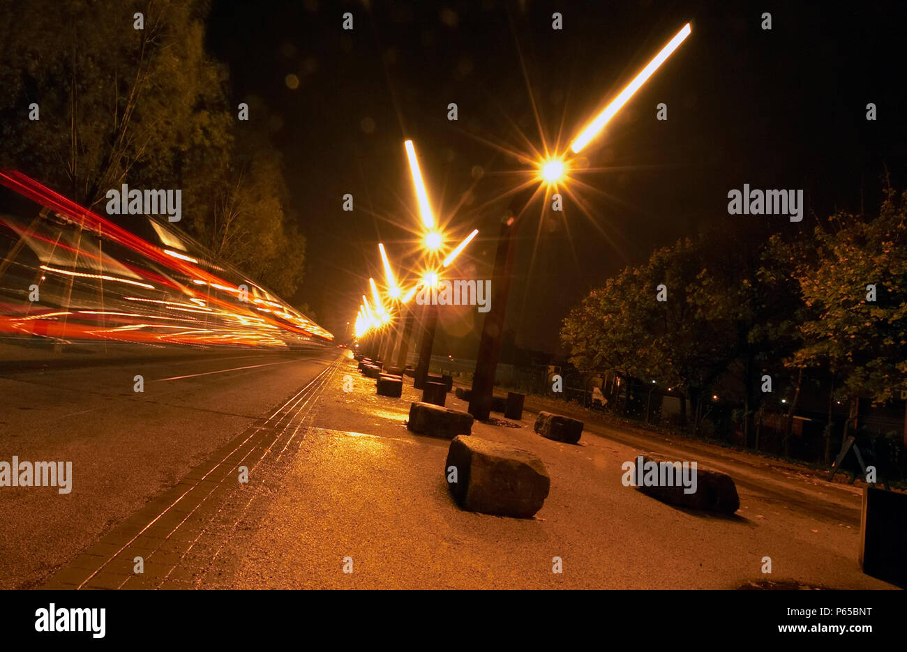 Modern street lighting, Ancoats, Manchester, UK. Ancoats Urban Village