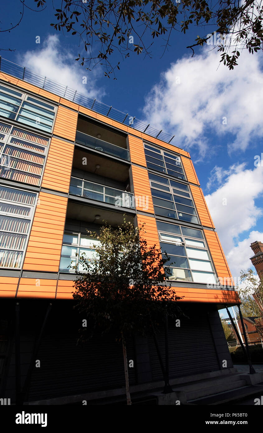 New residential property development cladded with terracotta., Ancoats