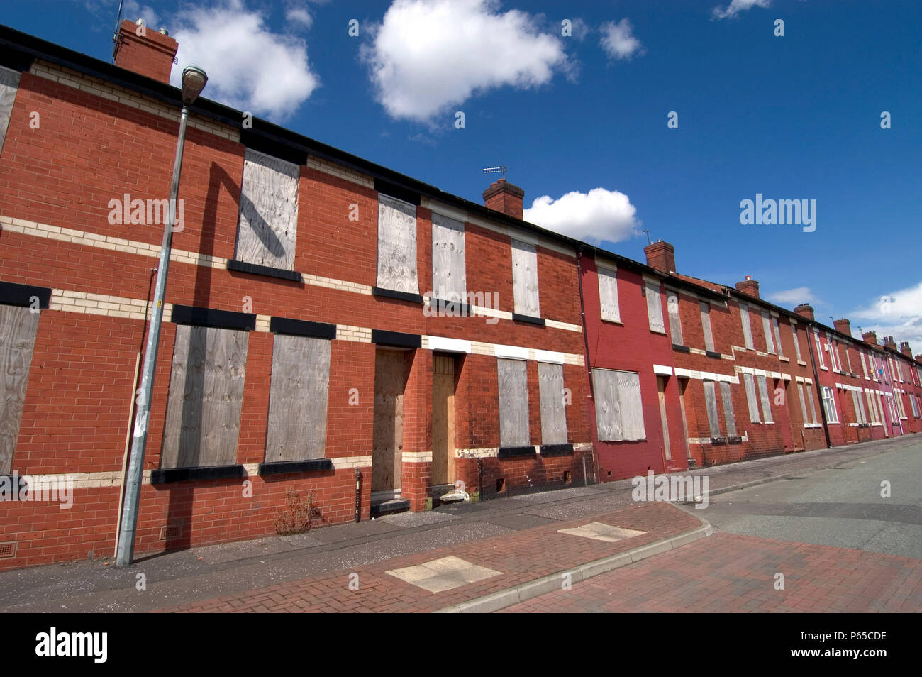 Derelict housing estate, Salford area, Manchester, United Kingdom Stock
