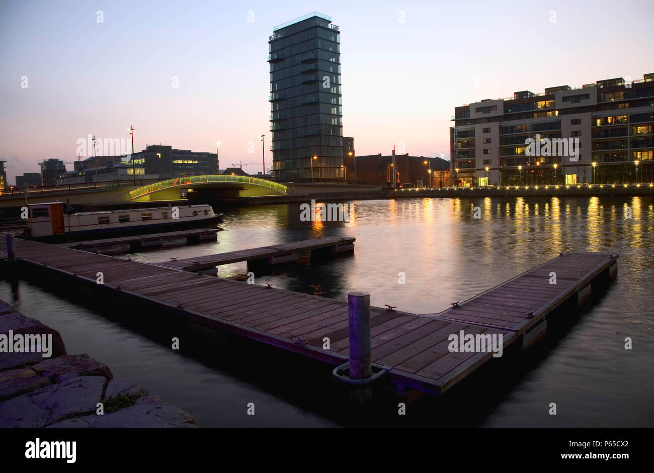 Grand Canal Docks and the Alto Vetro residential apartment highrise at