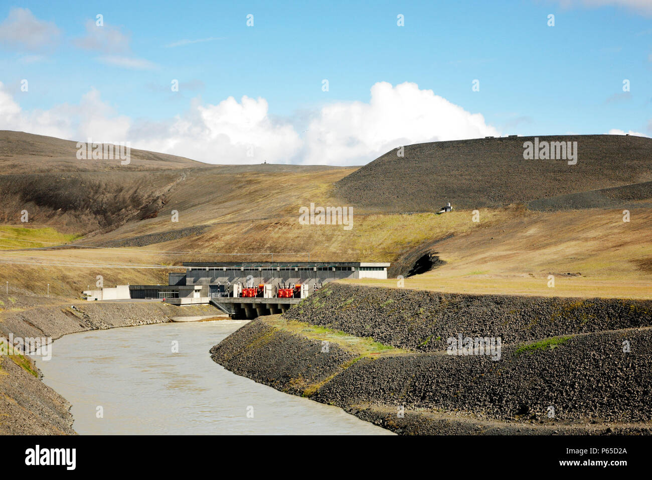 Sigalda hydroelectric power station, Iceland 2008. Consists of 3 x MW