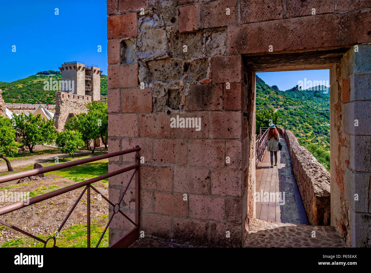 Italy Sardinia Bosa,castle of the Serravalle or Malaspina Stock Photo