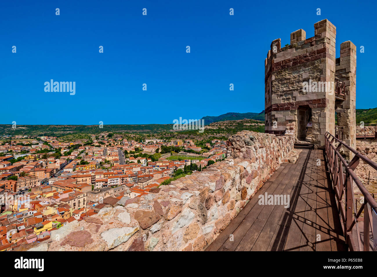 Italy Sardinia Bosa,castle of the Serravalle or Malaspina Stock Photo