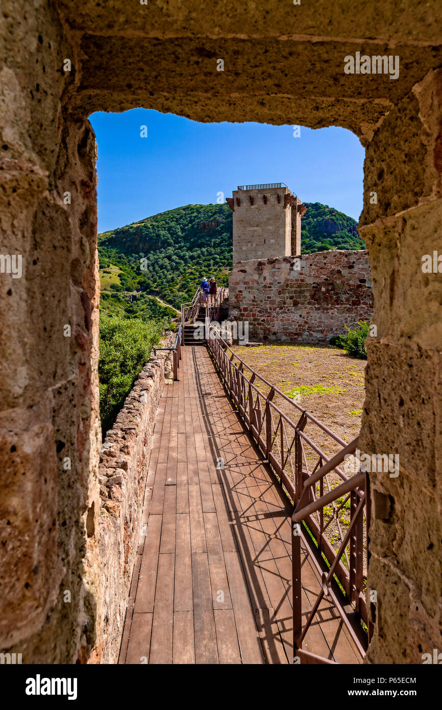 Italy Sardinia Bosa,castle of the Serravalle or Malaspina Stock Photo