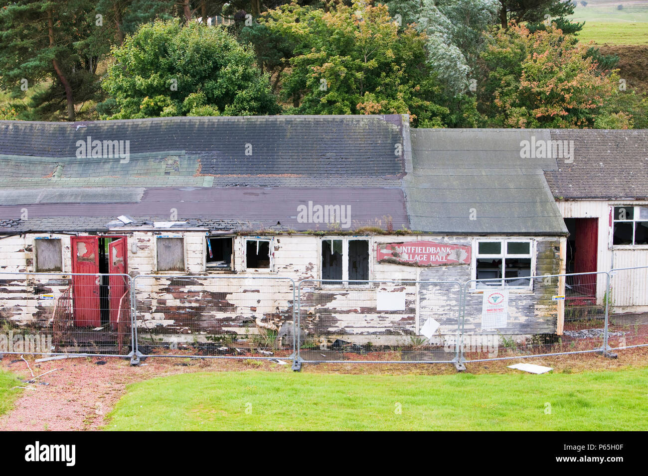 A derelict village hall near Douglas, Lanarkshire, Scotland, UK Stock Photo