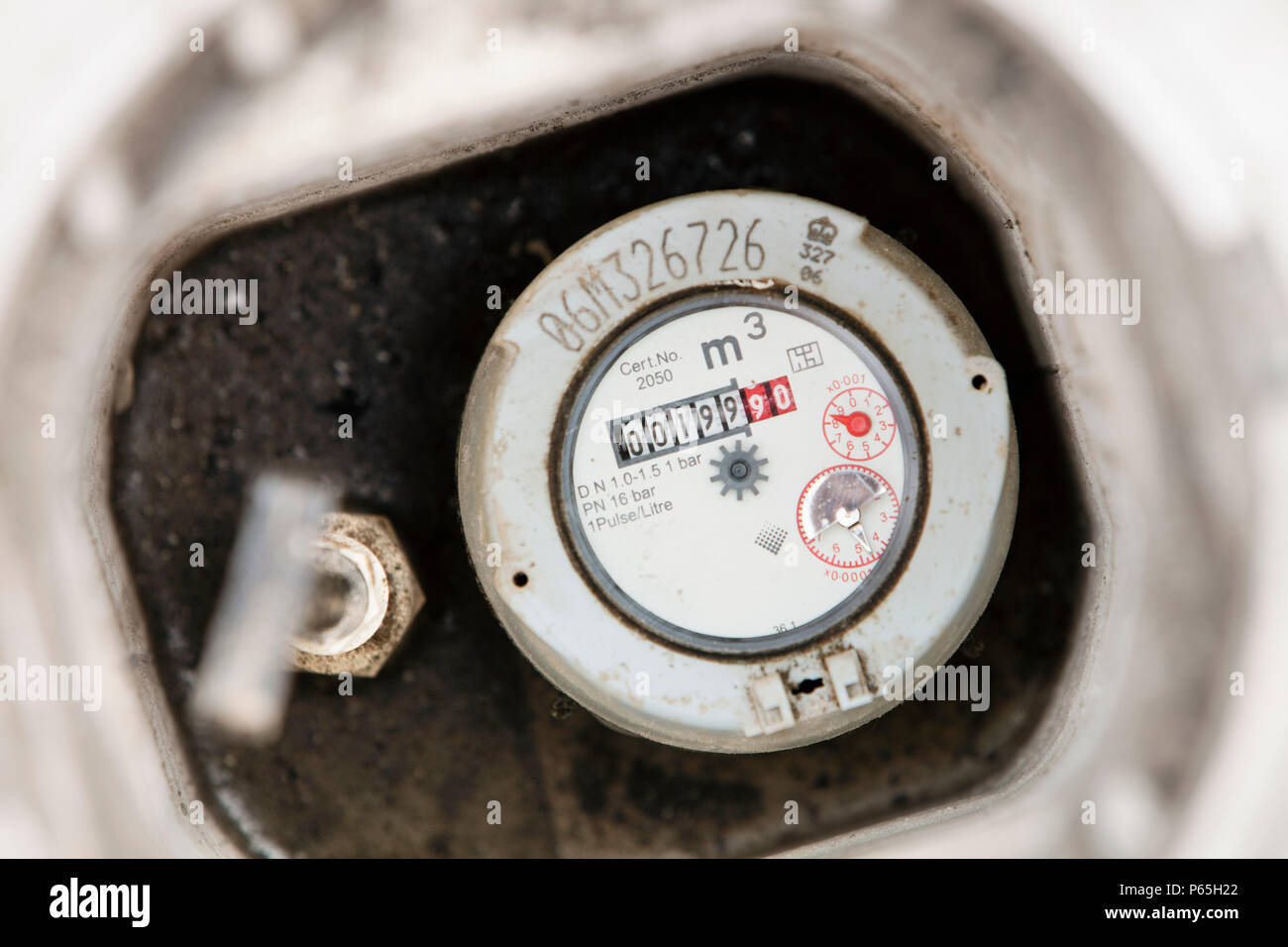 A household water meter. Climate change is already leading to water  shortages in many parts of the world. Water meters change behaviour, and  cause peo Stock Photo - Alamy