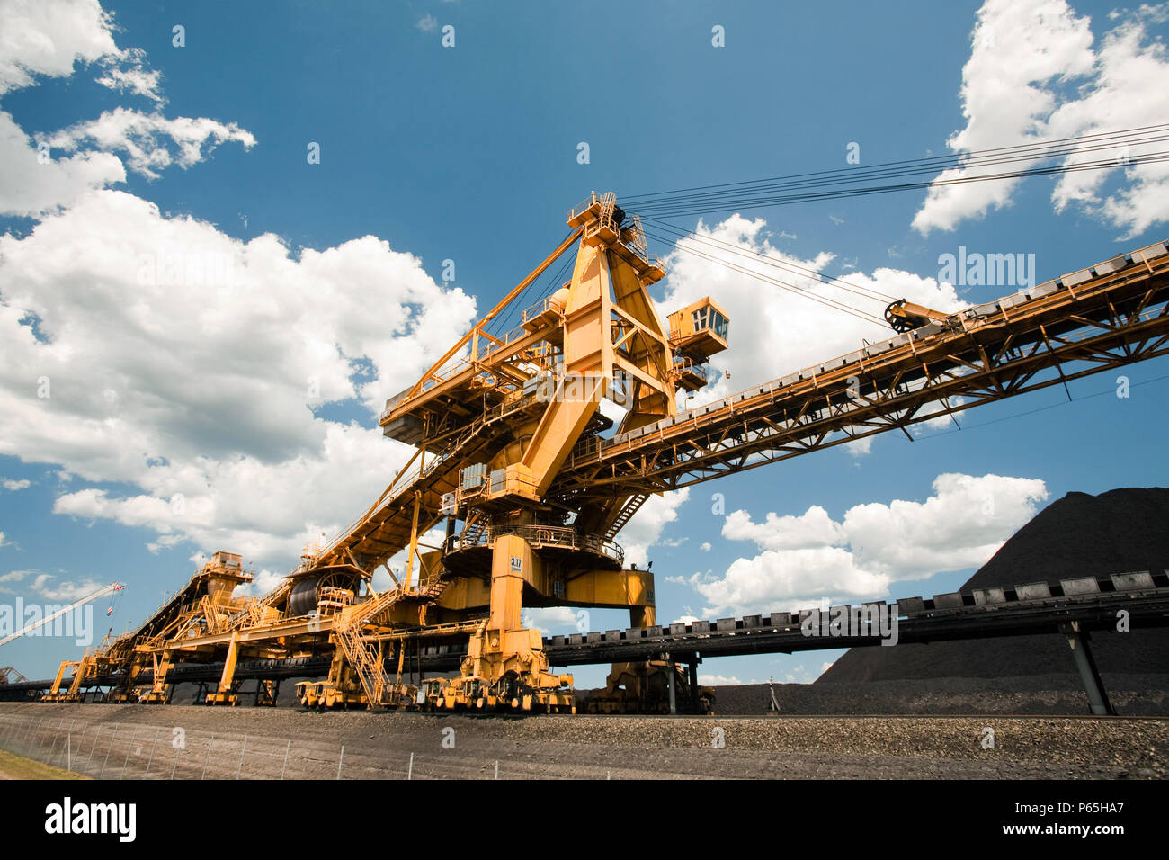 Coal moving machinary at Port Waratah in Newcastle which is the worlds largest coal port. Coal