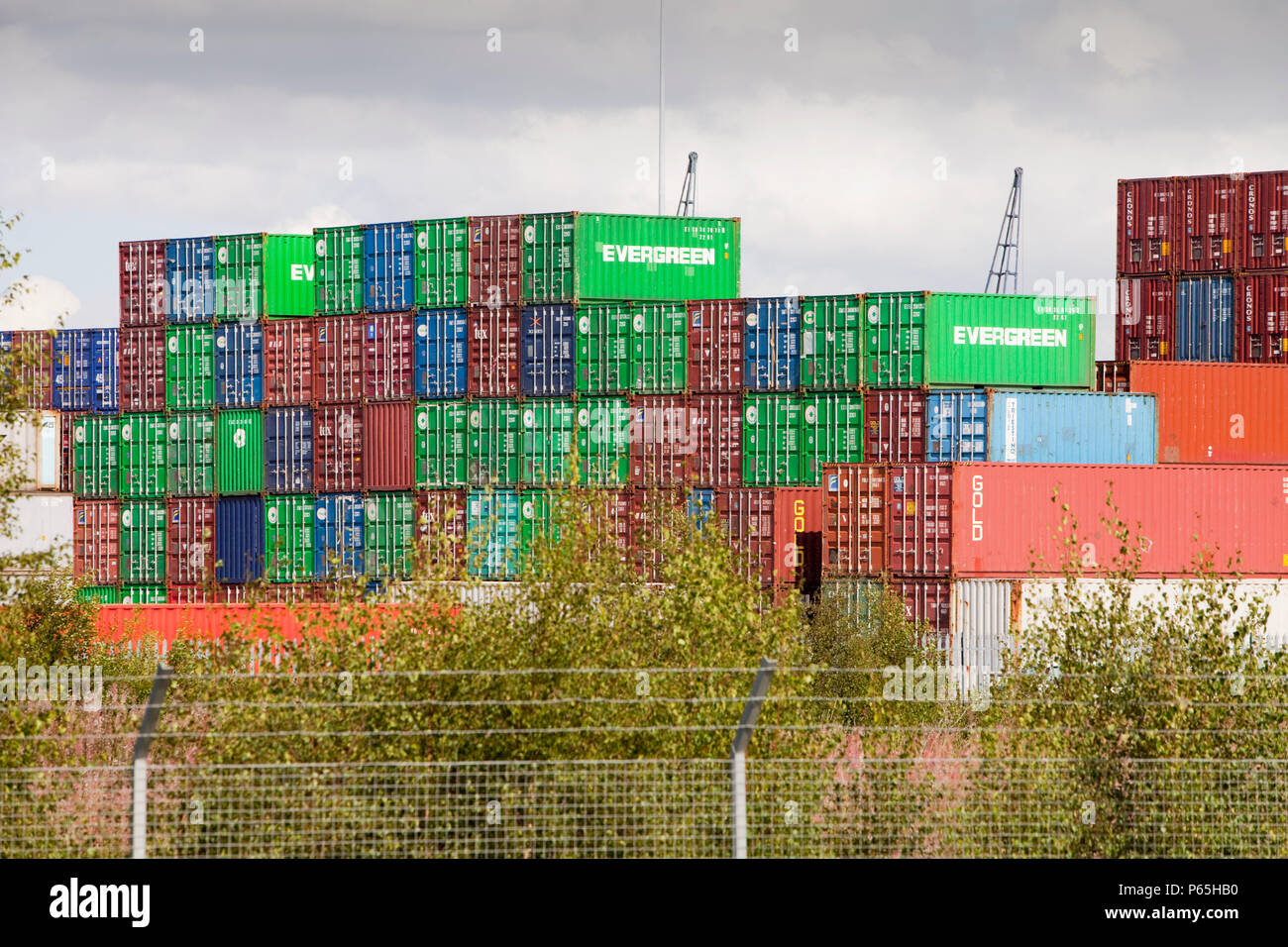 Containers at the port in Grangemouth Scotland, UK. Stock Photo