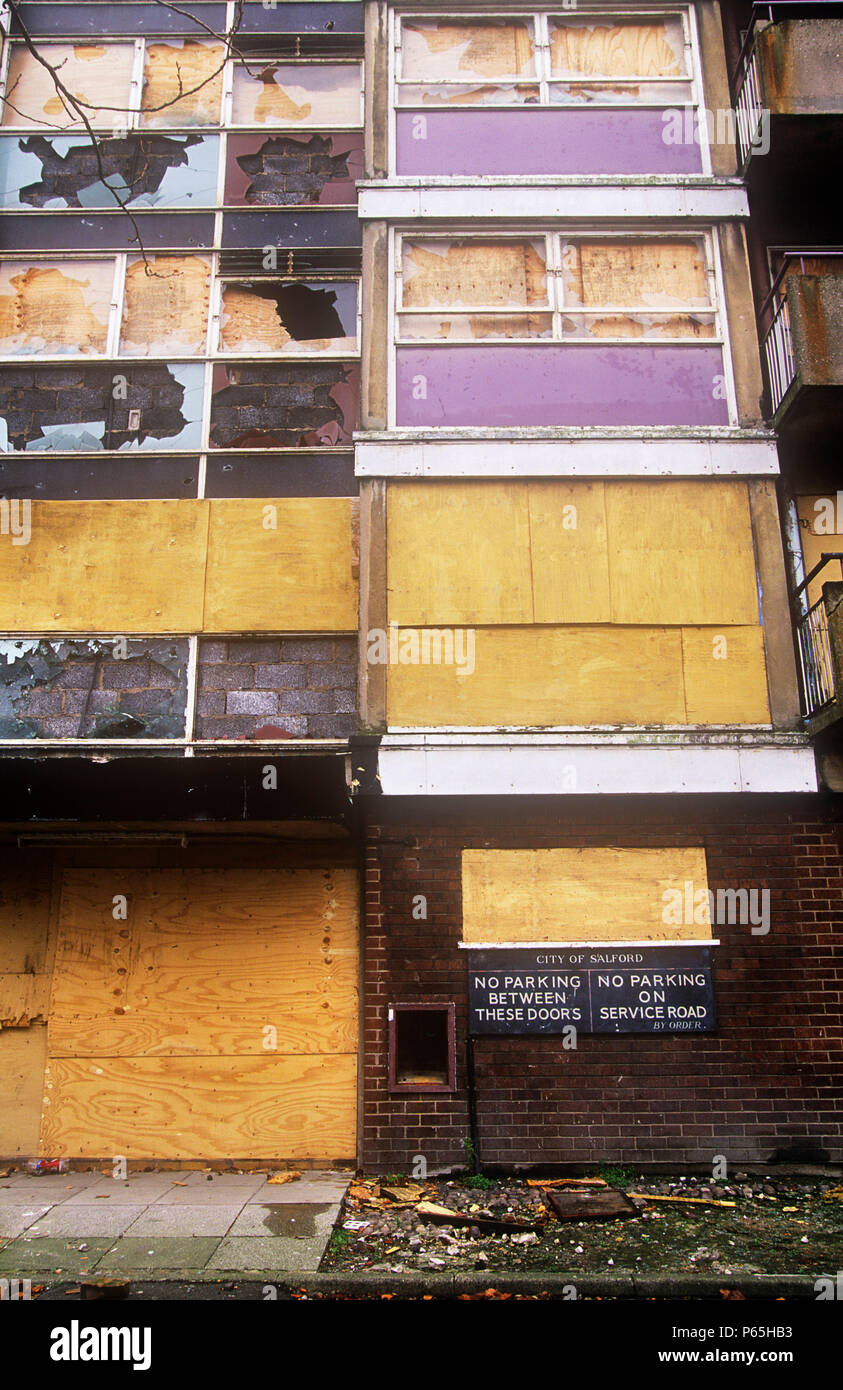 Derelict housing in Manchester, UK. Stock Photo