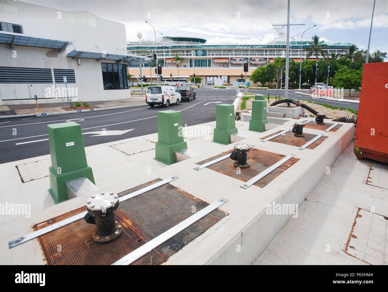 Sea level rise is a real and increasing threat to Australia, as the majority of the population live around the coast. Cairns in Queensland is particul Stock Photo