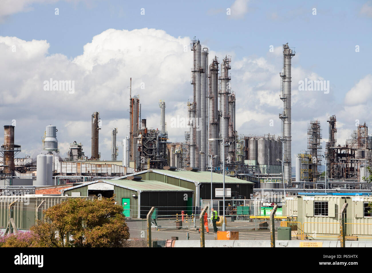 The Ineos oil refinery in Grangemouth Scotland, UK. The site is responsible for massive C02 emissions. Stock Photo