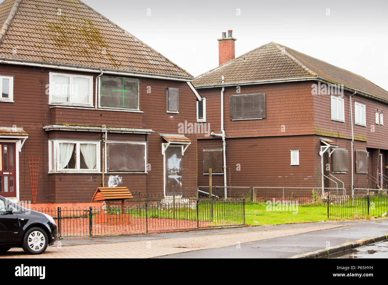 These houses in Coalburn, Lanarkshire, UK are being compulsory