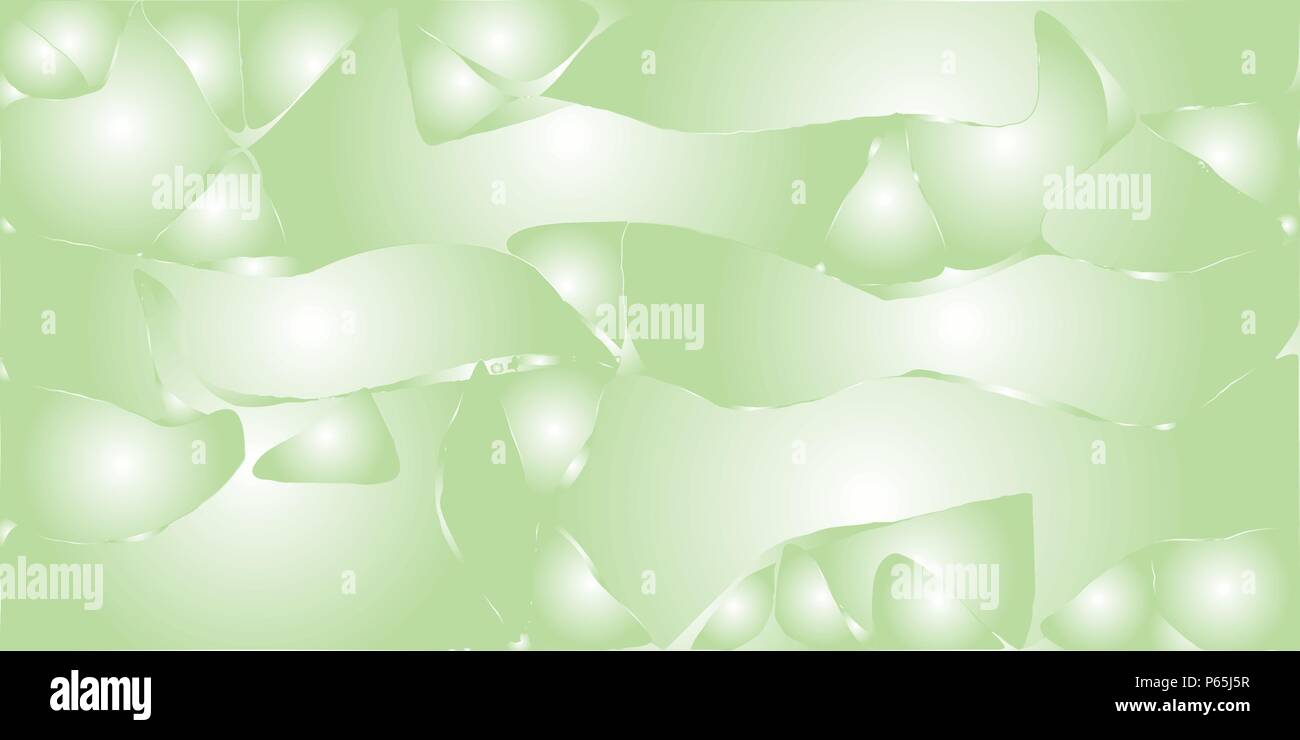 Green metallic vector gradient background with wavy cracks and blobs. Stock Vector