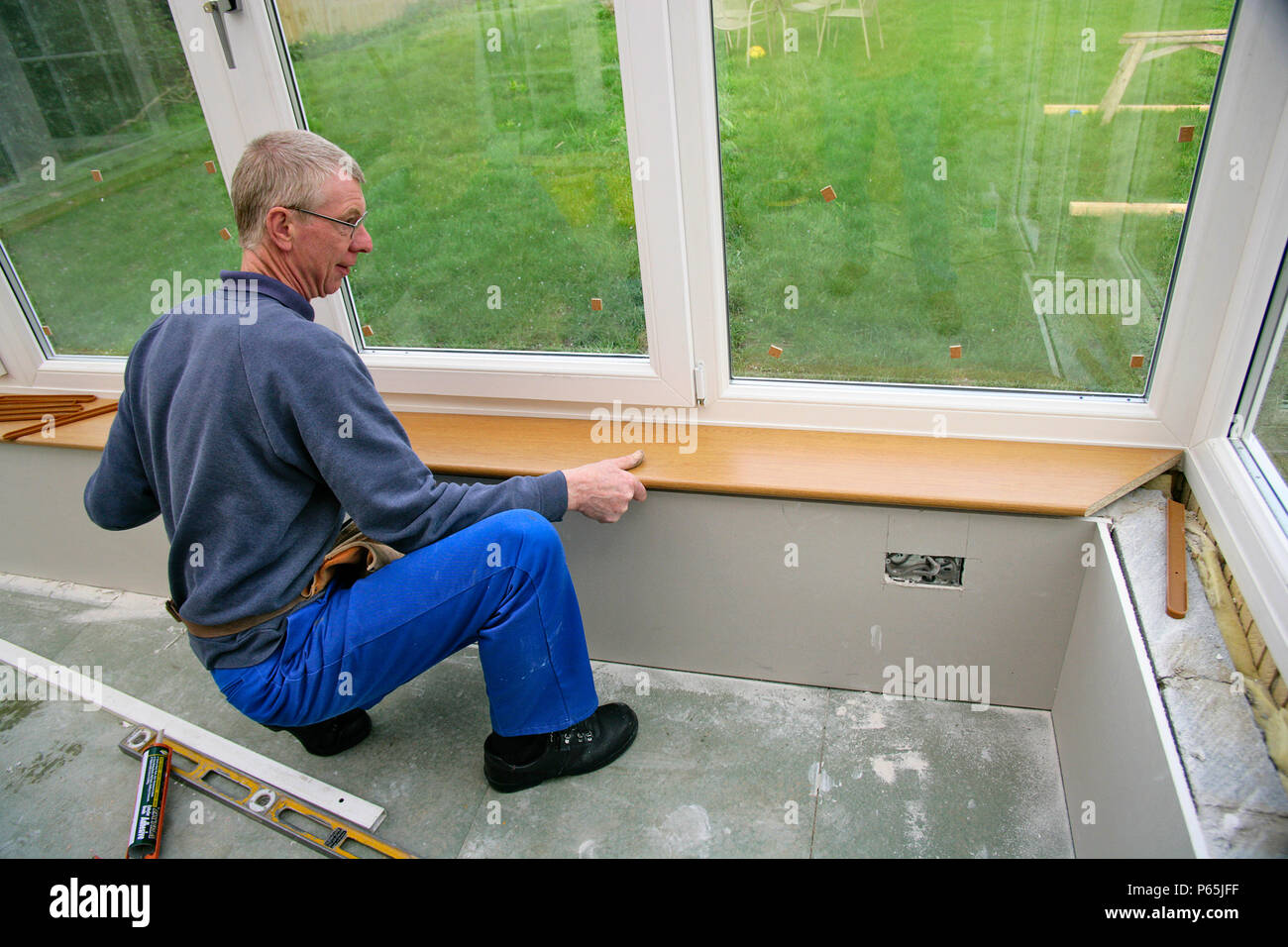 Step by step construction of a conservatory Stock Photo - Alamy