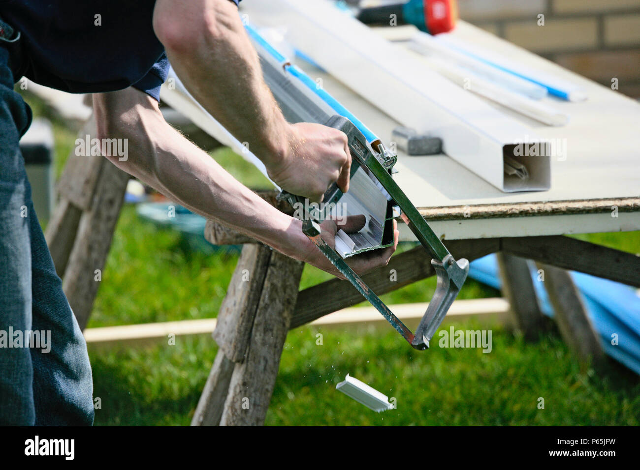 Step by step construction of a conservatory Stock Photo - Alamy