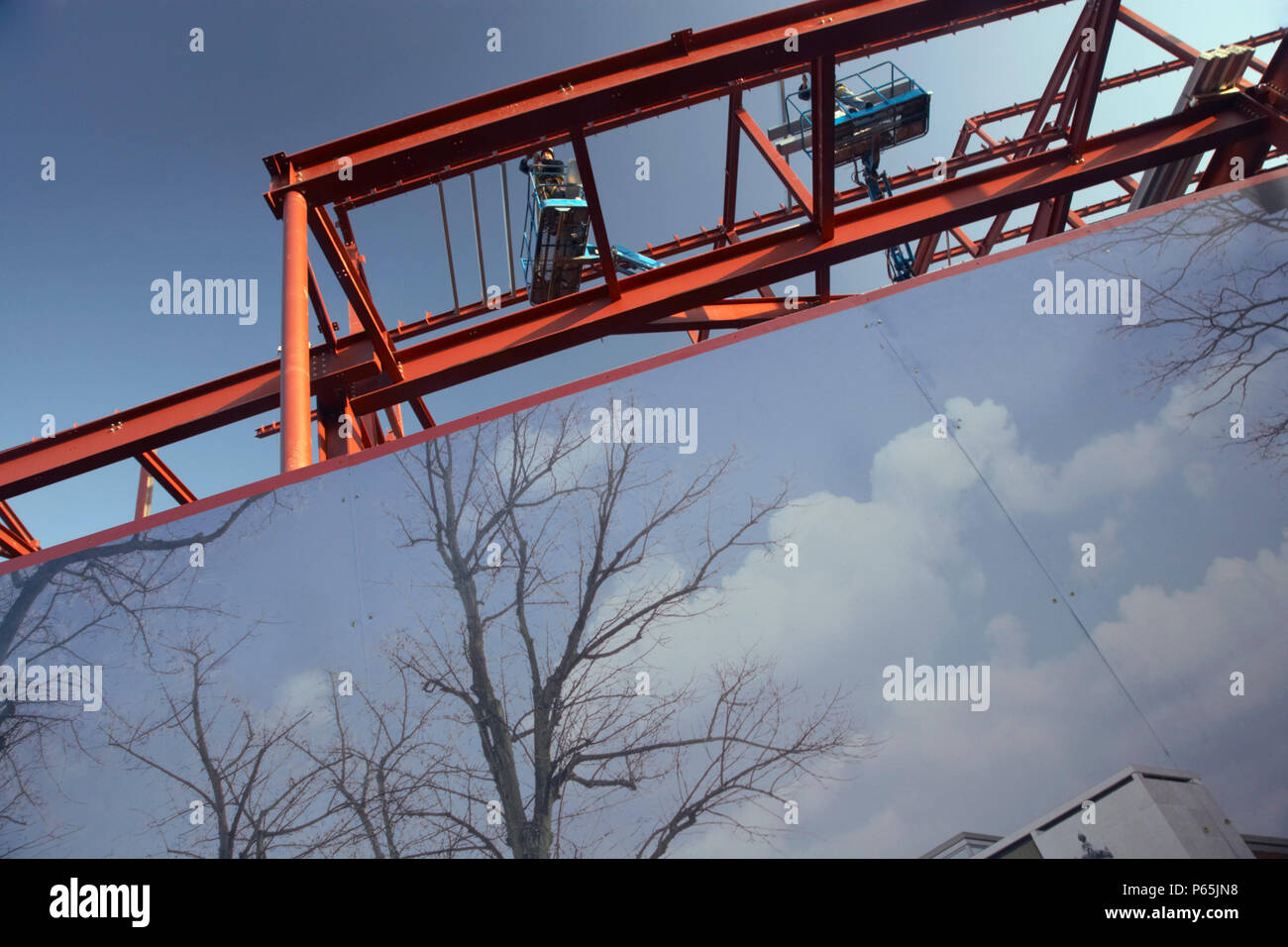 Hoarding surrounding a property development Stock Photo - Alamy