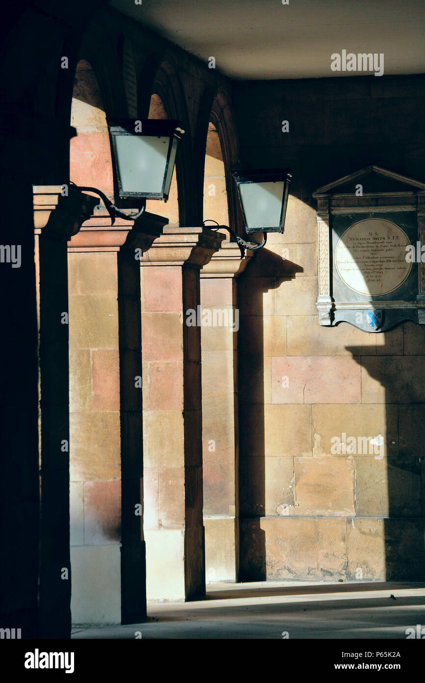 Archade View View of arcades in a listed building in Cambridge, United Kingdom Stock ...