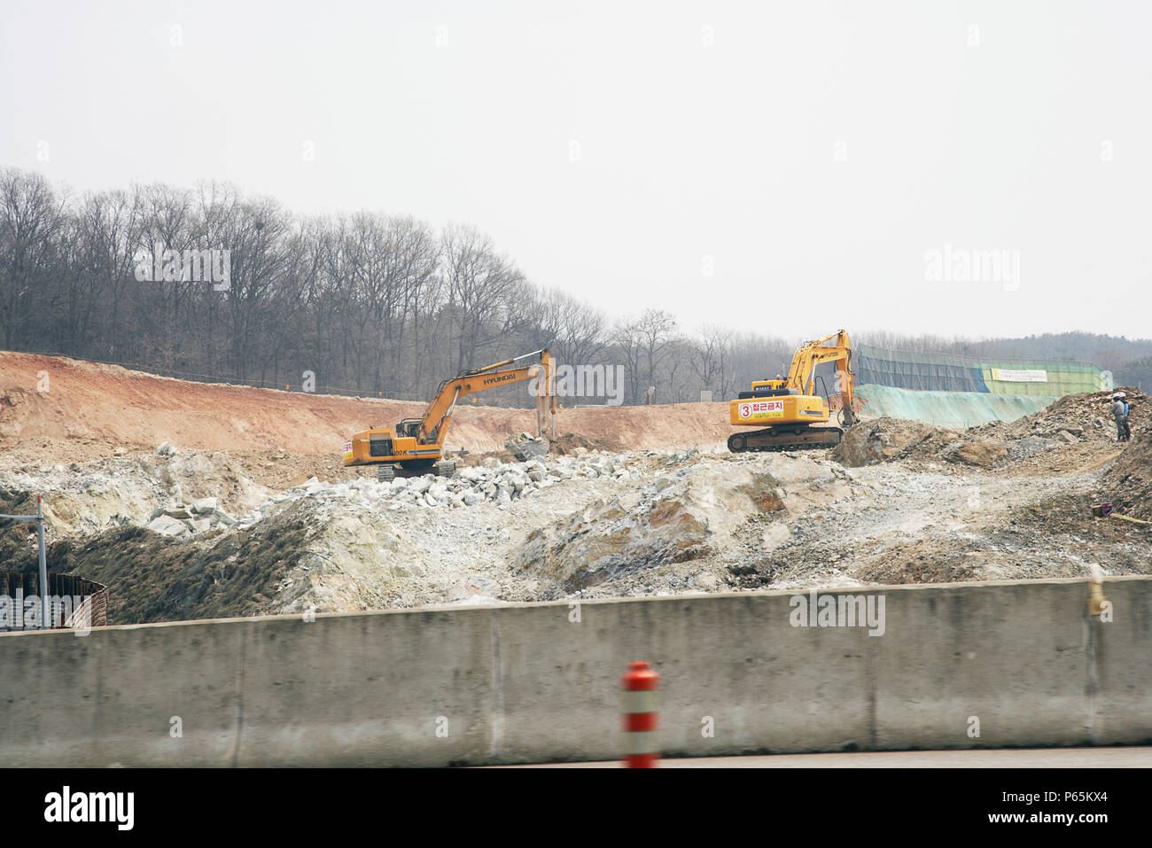 Construction Site Preparation, South Korea Stock Photo Alamy