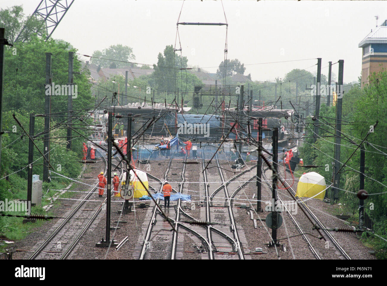 Approach to Potters Bar Station and scene of rail crash. United Kingdom Stock Photo Alamy
