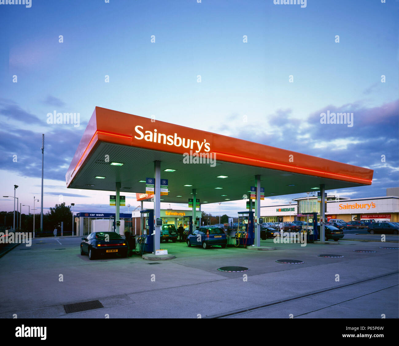 Petrol Filling Station at Sainsbury's Bradford Stock Photo Alamy