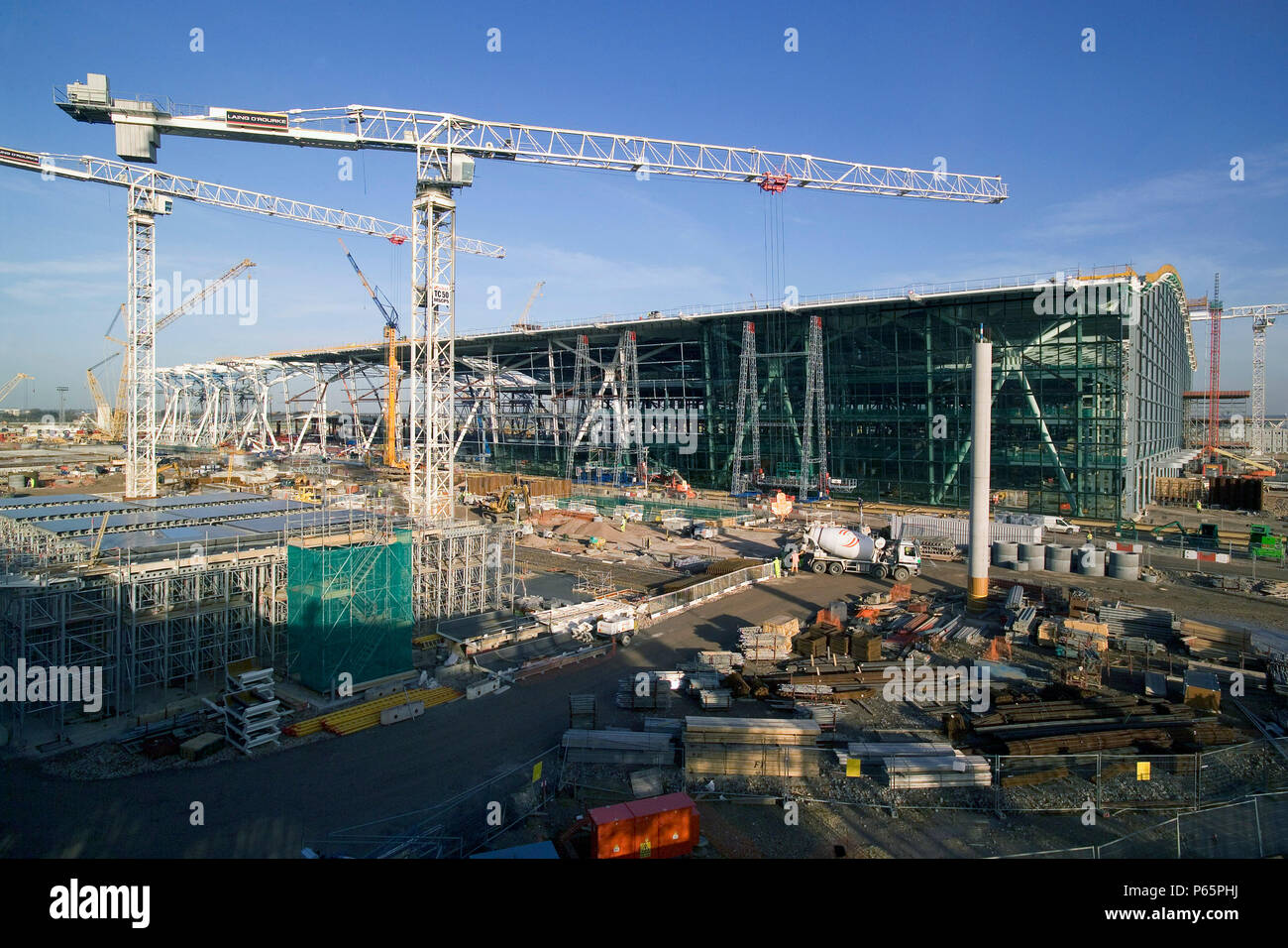 Construction of Terminal Five, Heathrow Airport, London, UK. Stock Photo