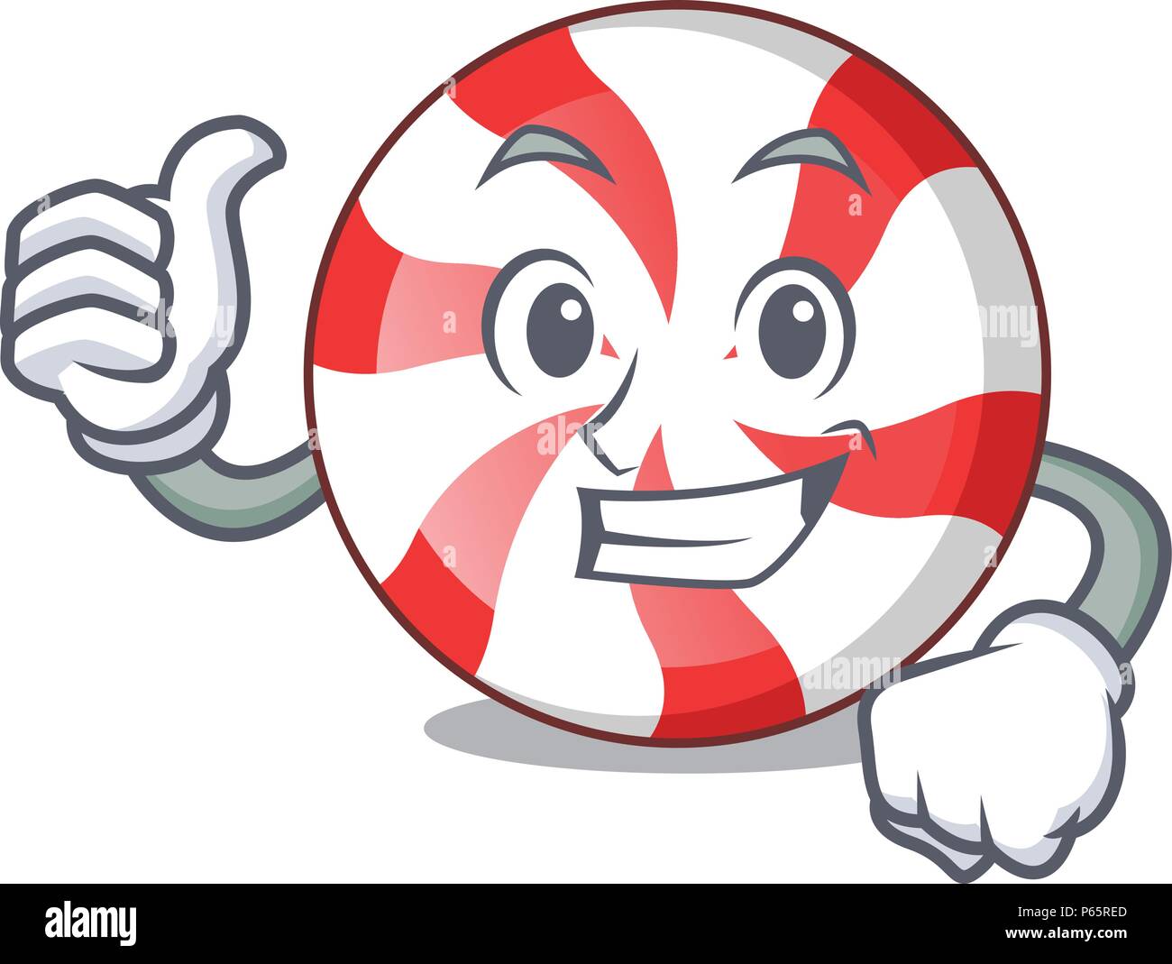 Thumbs up peppermint candy character cartoon Stock Vector Image & Art -  Alamy