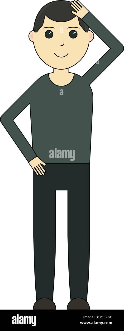 Funny cartoon guy isolated on white background Stock Vector