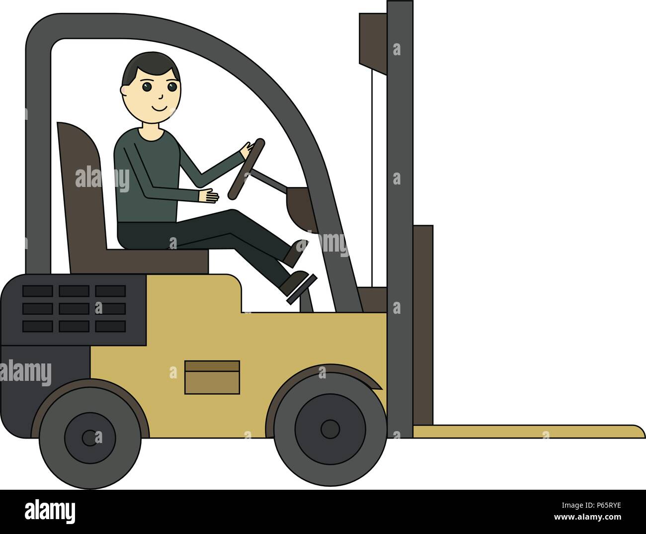 Forklift truck. Fork loader isolated on white background Stock Vector