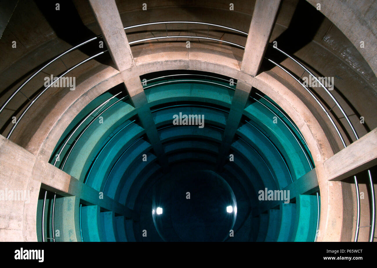 Access shaft to modernised sewage system, Munich, Germany Stock Photo