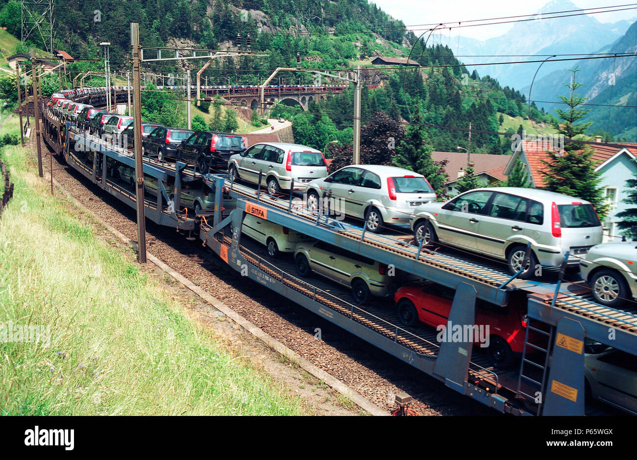 Car transporter train, Switzerland Stock Photo Alamy Car transporter train, Switzerland Stock Photo Alamy