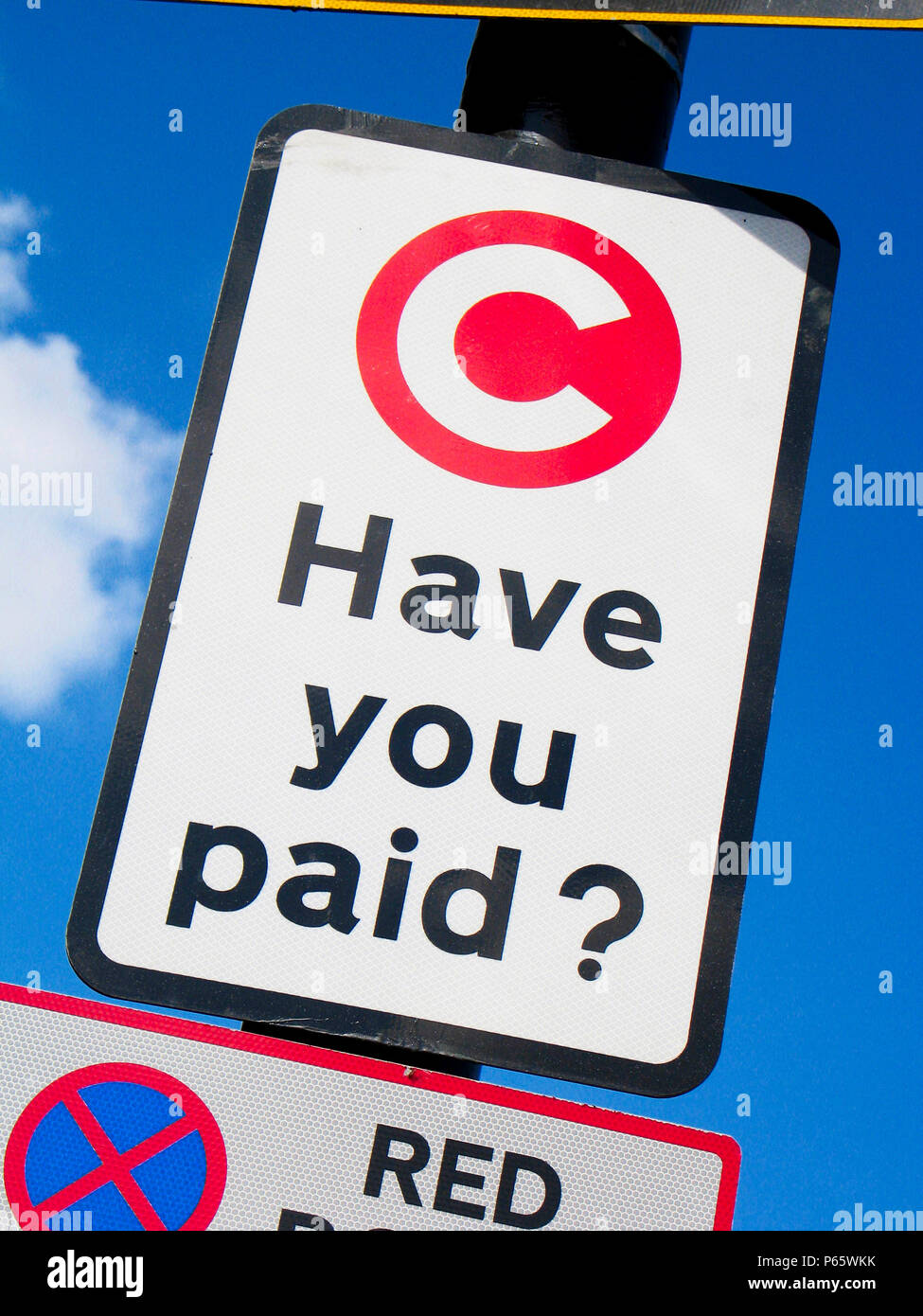 Congestion charge sign blue hires stock photography and images Alamy