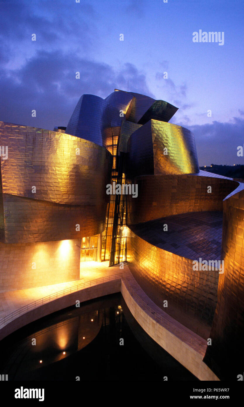 Exterior of Guggenheim Museum. Bilbao, Spain. Designed by Frank O Gehry. Stock Photo