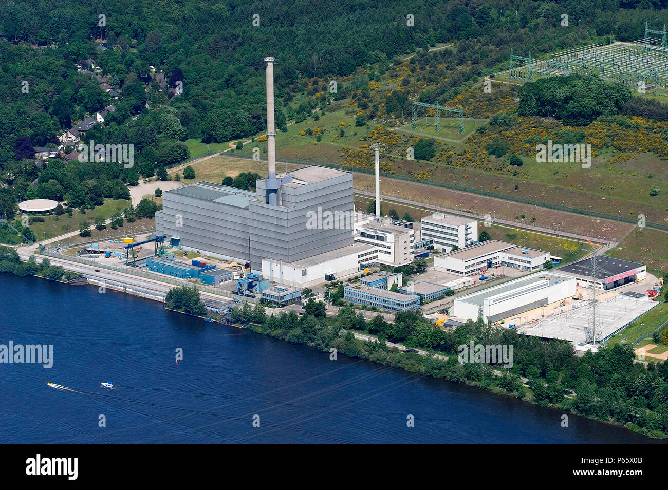 Kruemmel nuclear power plant in Germany near Geesthacht, near Hamburg. Stock Photo