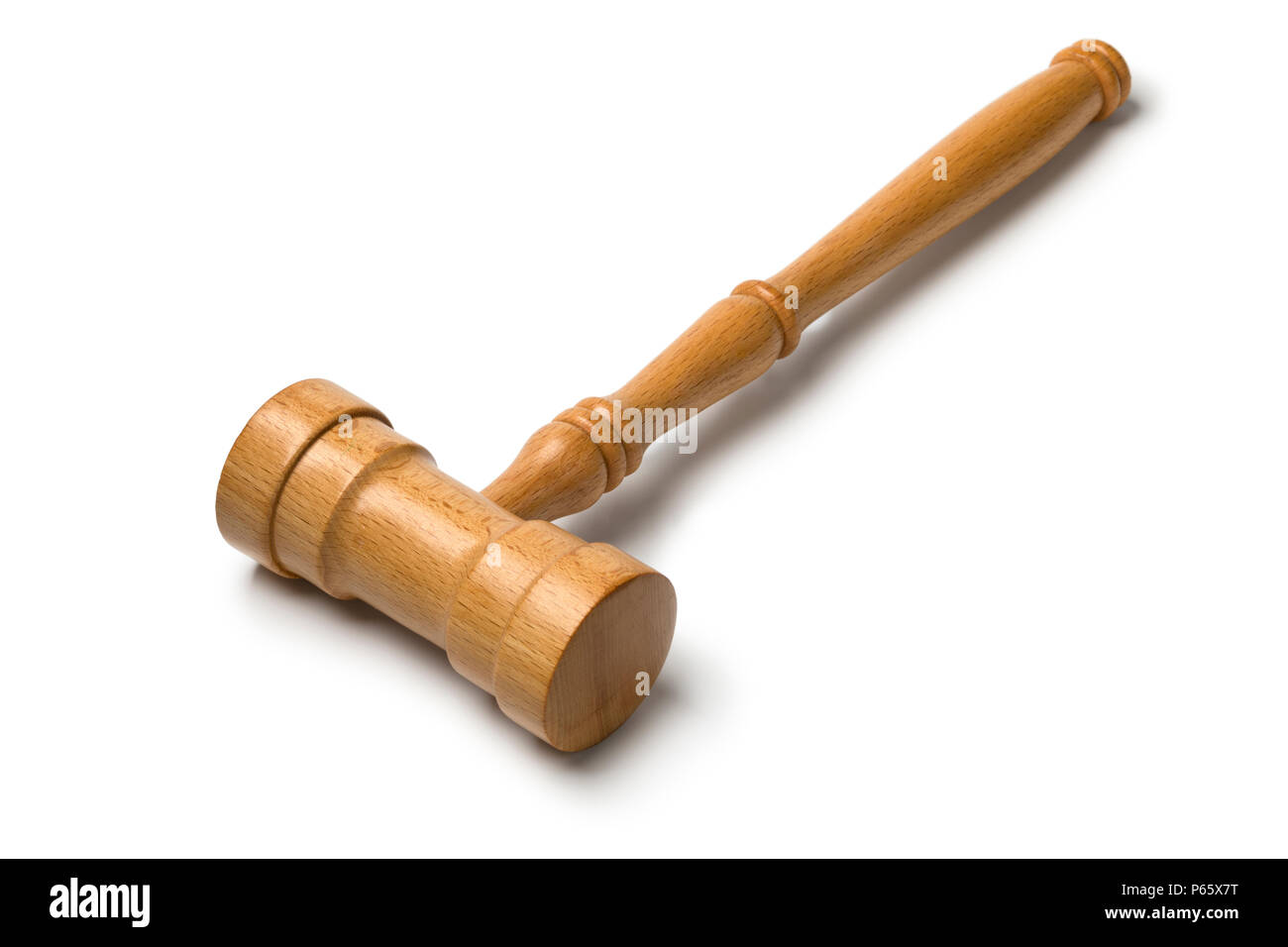 Traditional wooden gavel isolated on white background Stock Photo