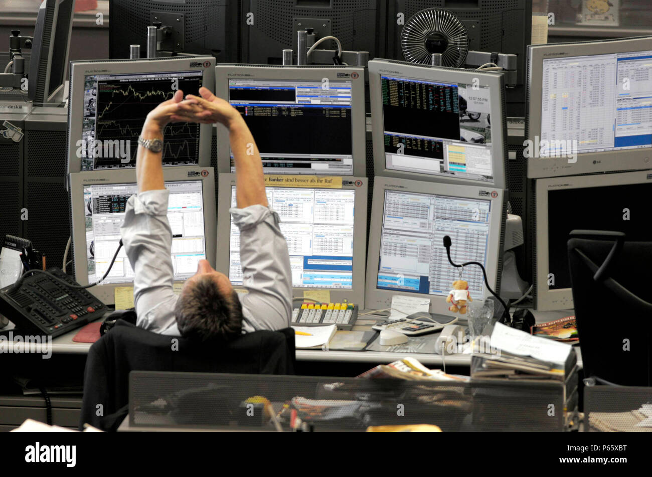 Trader Desk Frankfurt Stock Exchange Stock Photos Trader Desk