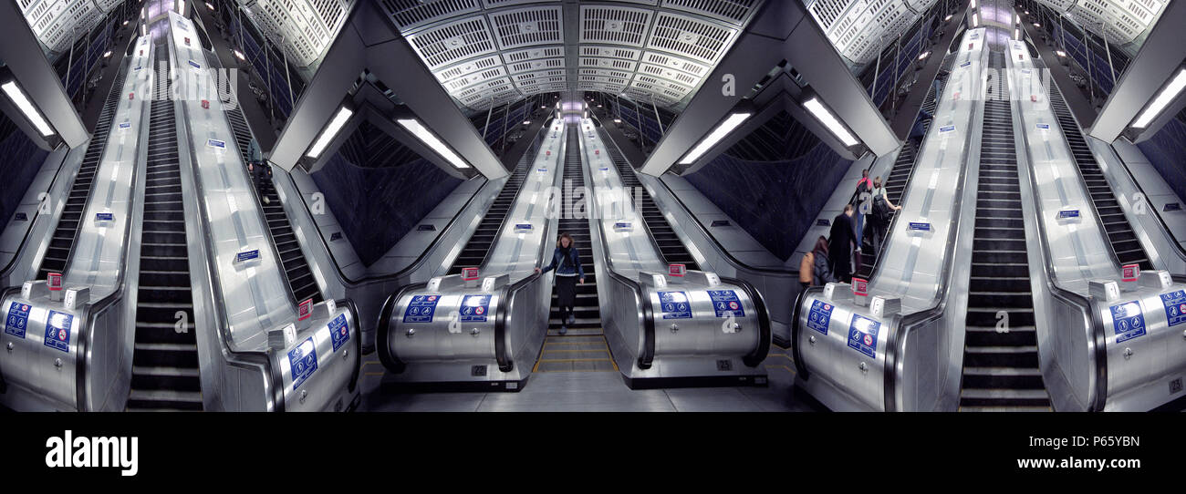 Escalators. Stock Photo