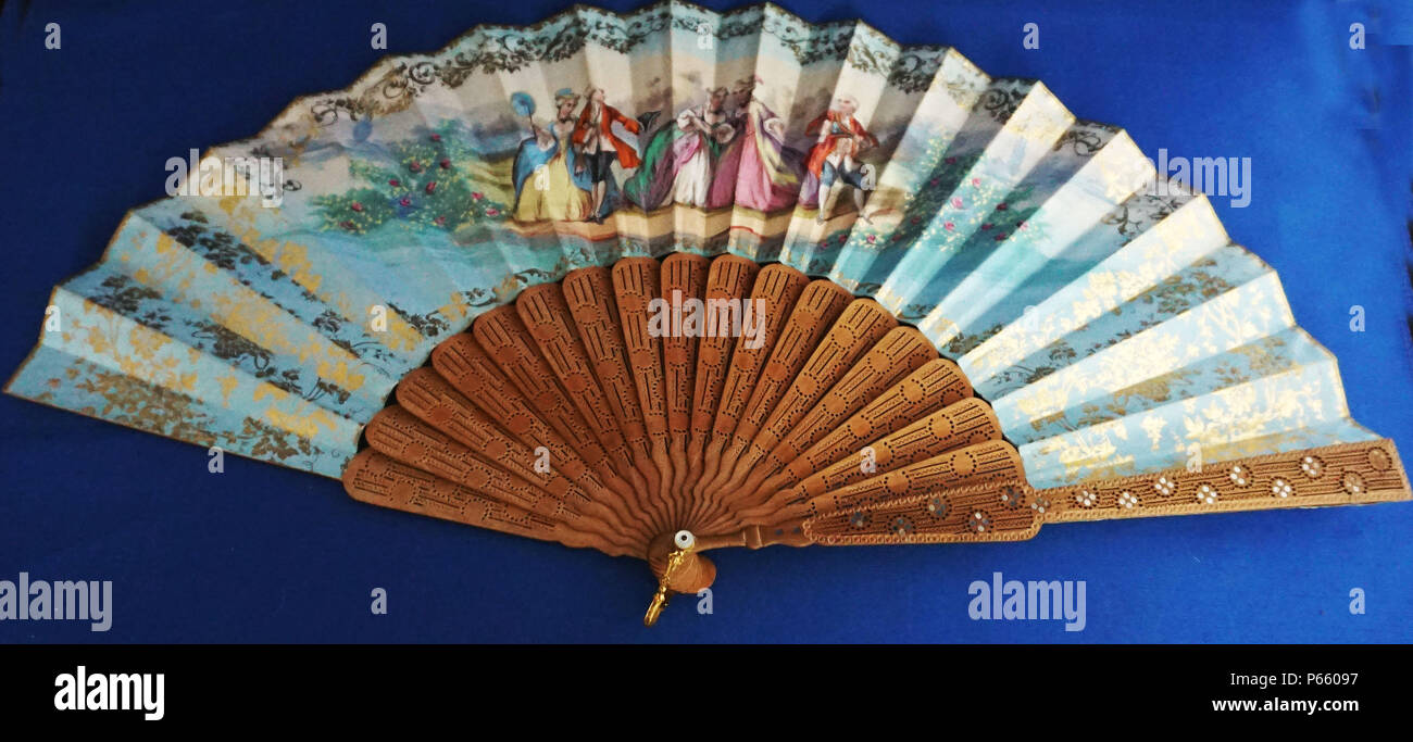 Ladies Victorian or Edwardian Hand Held Folding Fan Costume Accessory Stock Photo Alamy