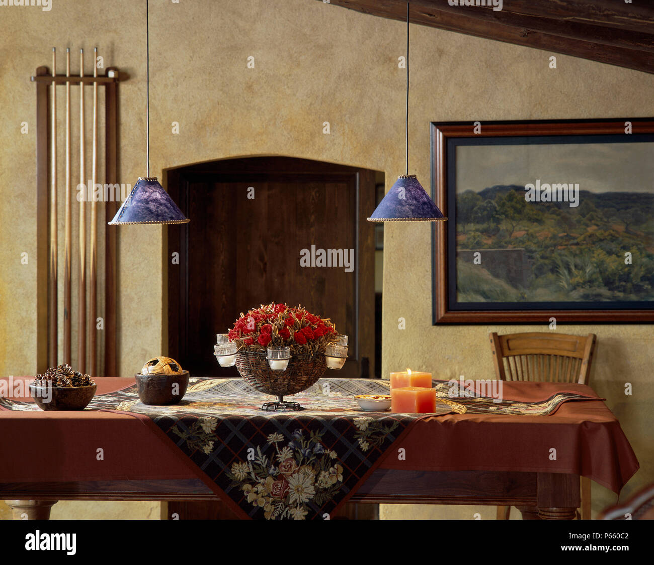 Dining table adorned two hi-res stock photography and images - Alamy