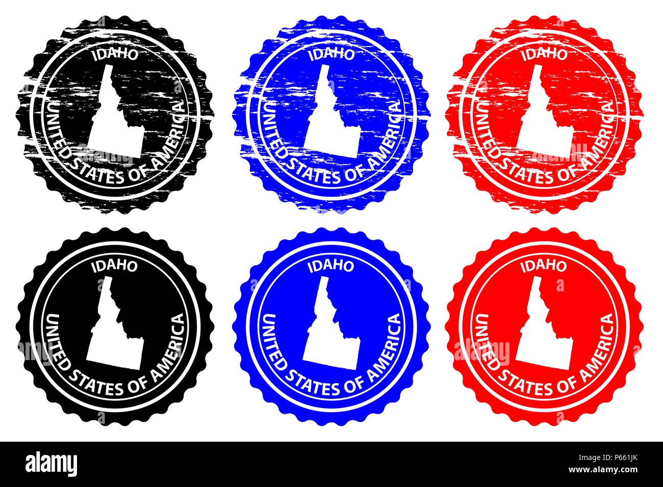 Idaho - rubber stamp - vector, Idaho (United States of America) map ...