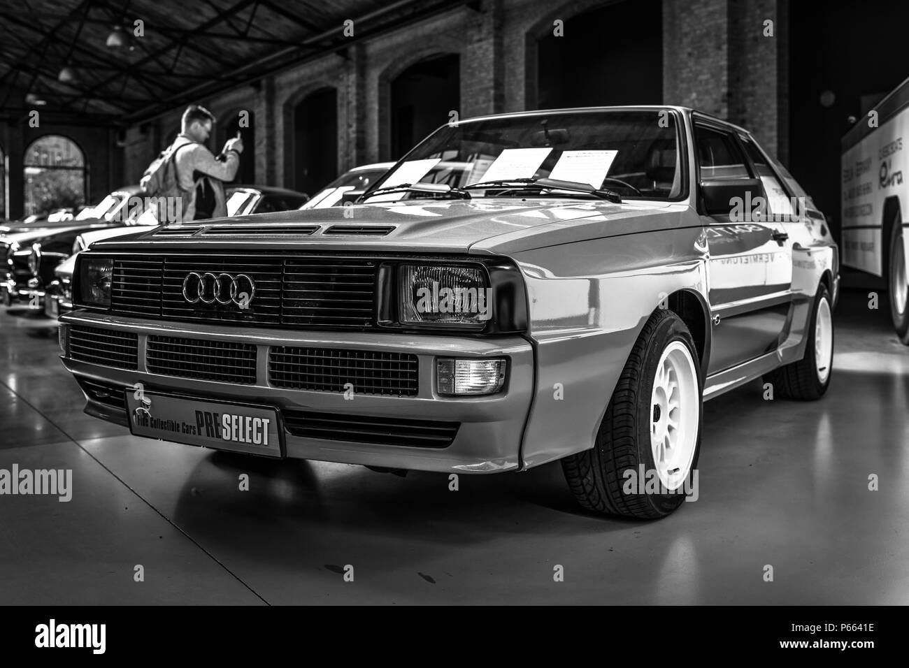 Rally car (street version) Audi Sport Quattro, 1985. Exhibition 31. Oldtimertage Berlin-Brandenburg (31th Berlin-Brandenburg Oldtimer Day). Stock Photo